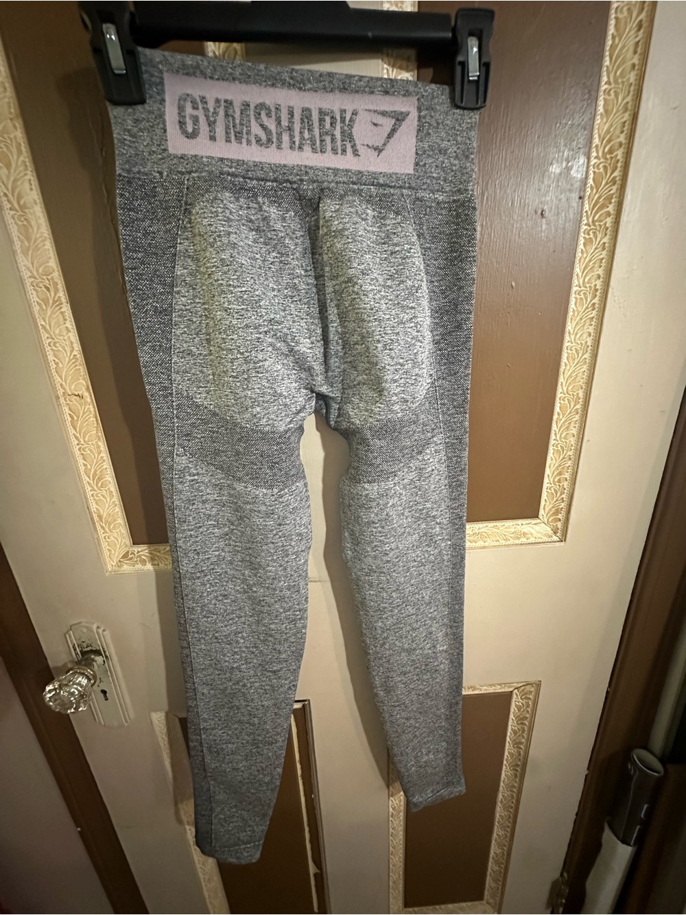 Gymshark Kids Grey Seamless High-Waist Leggings with Logo Waistband